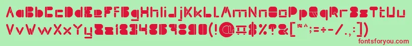 MAXIMUM KILOMETER inside Font – Red Fonts on Green Background