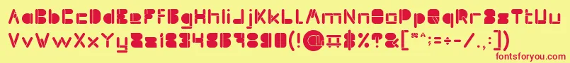 MAXIMUM KILOMETER inside Font – Red Fonts on Yellow Background