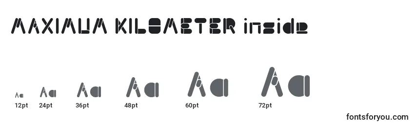 MAXIMUM KILOMETER inside Font Sizes