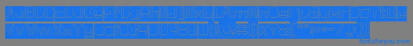 MAXIMUM KILOMETER Inverse-Schriftart – Blaue Schriften auf grauem Hintergrund