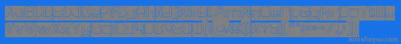 MAXIMUM KILOMETER Inverse-Schriftart – Graue Schriften auf blauem Hintergrund