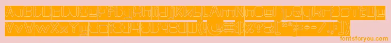 MAXIMUM KILOMETER Inverse-Schriftart – Orangefarbene Schriften auf rosa Hintergrund