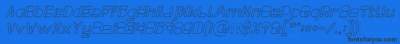 MAXIMUM KILOMETER Italic Font – Black Fonts on Blue Background