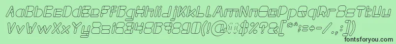 Fonte MAXIMUM KILOMETER Italic – fontes pretas em um fundo verde