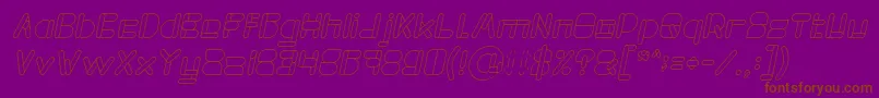 Fonte MAXIMUM KILOMETER Italic – fontes marrons em um fundo roxo