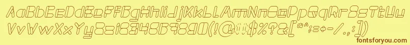 MAXIMUM KILOMETER Italic Font – Brown Fonts on Yellow Background