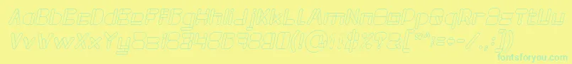 Police MAXIMUM KILOMETER Italic – polices vertes sur fond jaune