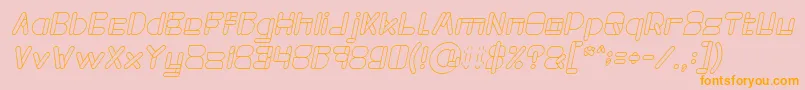 MAXIMUM KILOMETER Italic-Schriftart – Orangefarbene Schriften auf rosa Hintergrund