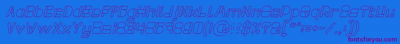 MAXIMUM KILOMETER Italic Font – Purple Fonts on Blue Background