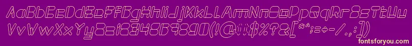 MAXIMUM KILOMETER Italic Font – Yellow Fonts on Purple Background
