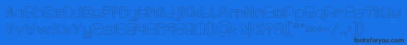 MAXIMUM KILOMETER Light-Schriftart – Schwarze Schriften auf blauem Hintergrund