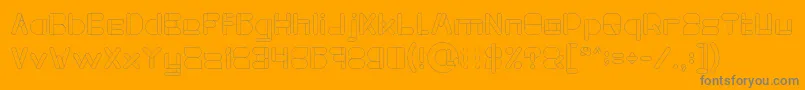 MAXIMUM KILOMETER Light-Schriftart – Graue Schriften auf orangefarbenem Hintergrund