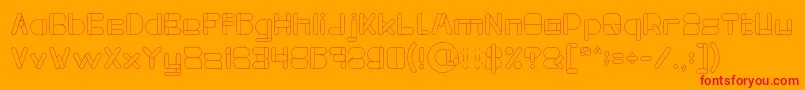 MAXIMUM KILOMETER Light-Schriftart – Rote Schriften auf orangefarbenem Hintergrund