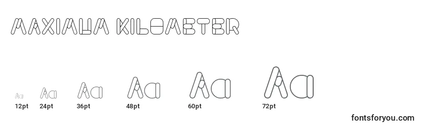 MAXIMUM KILOMETER Font Sizes