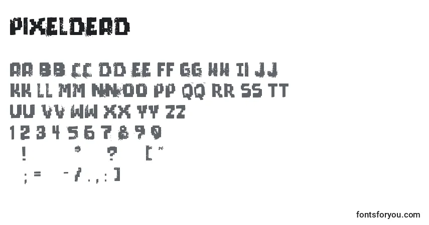 Schriftart PixelDead – Alphabet, Zahlen, spezielle Symbole