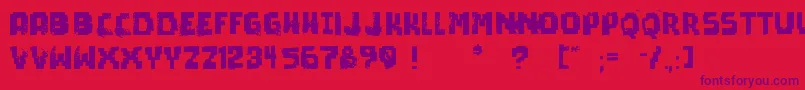 PixelDead Font – Purple Fonts on Red Background