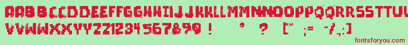 Czcionka PixelDead – czerwone czcionki na zielonym tle
