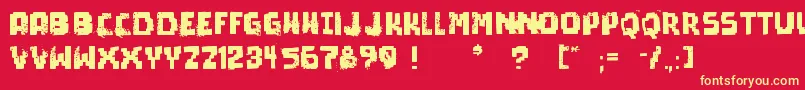 fuente PixelDead – Fuentes Amarillas Sobre Fondo Rojo