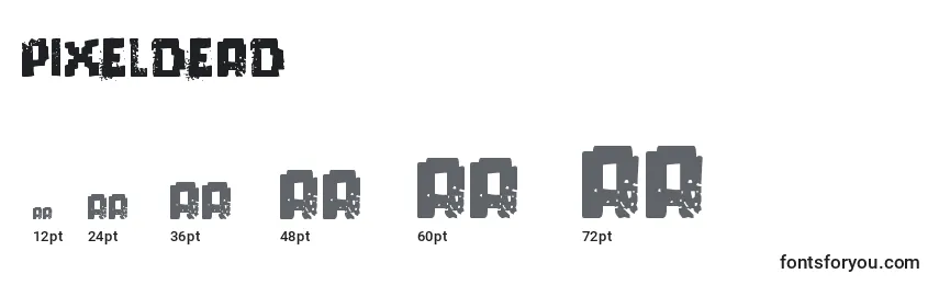 Größen der Schriftart PixelDead