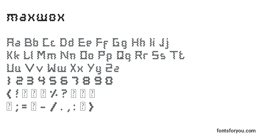 Schriftart Maxwox – Alphabet, Zahlen, spezielle Symbole