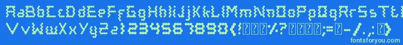 maxwox Font – Green Fonts on Blue Background