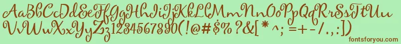 maya Font – Brown Fonts on Green Background