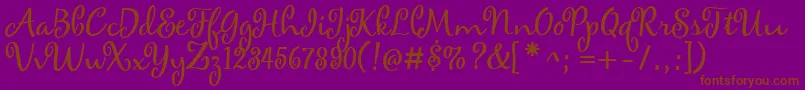 maya Font – Brown Fonts on Purple Background