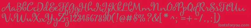 maya Font – Gray Fonts on Red Background