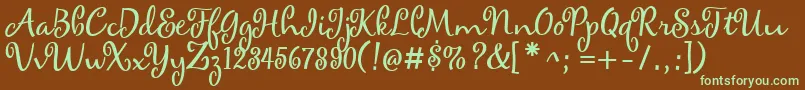 Шрифт maya – зелёные шрифты на коричневом фоне