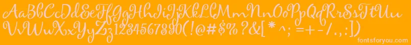 maya Font – Pink Fonts on Orange Background