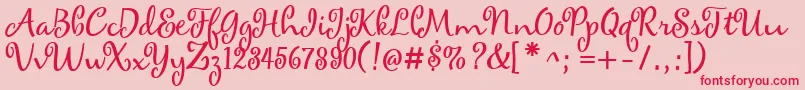 maya Font – Red Fonts on Pink Background