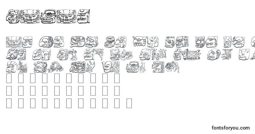 Schriftart MAYAN (133873) – Alphabet, Zahlen, spezielle Symbole