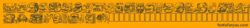 MAYAN Font – Black Fonts on Orange Background