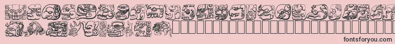 MAYAN-Schriftart – Schwarze Schriften auf rosa Hintergrund