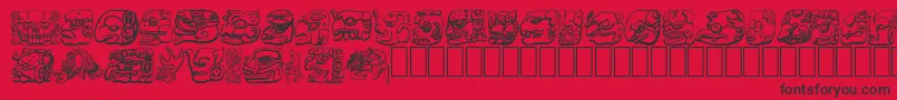 Police MAYAN – polices noires sur fond rouge