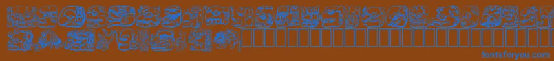 MAYAN Font – Blue Fonts on Brown Background