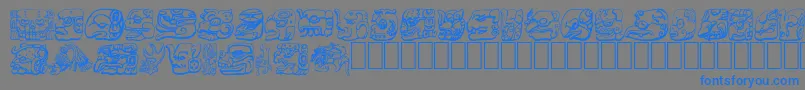 MAYAN Font – Blue Fonts on Gray Background
