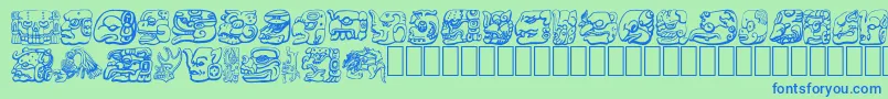 MAYAN Font – Blue Fonts on Green Background