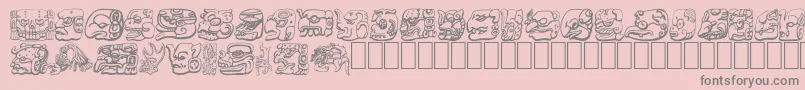 MAYAN-Schriftart – Graue Schriften auf rosa Hintergrund