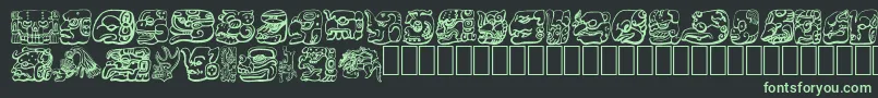 MAYAN Font – Green Fonts on Black Background