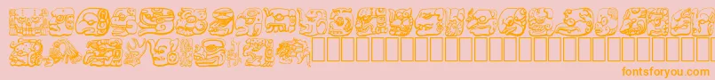 MAYAN-fontti – oranssit fontit vaaleanpunaisella taustalla
