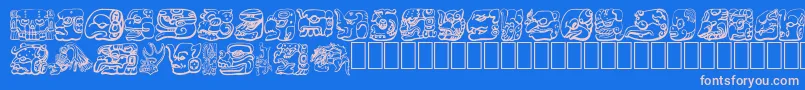 MAYAN Font – Pink Fonts on Blue Background