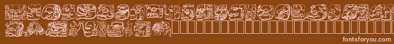 MAYAN-fontti – vaaleanpunaiset fontit ruskealla taustalla