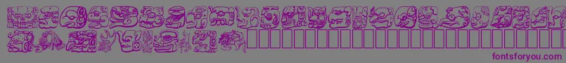 MAYAN-Schriftart – Violette Schriften auf grauem Hintergrund