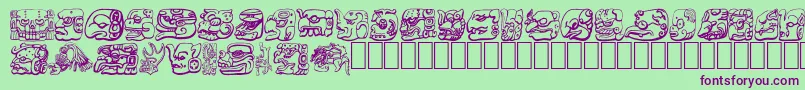 MAYAN Font – Purple Fonts on Green Background