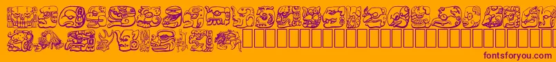 MAYAN Font – Purple Fonts on Orange Background