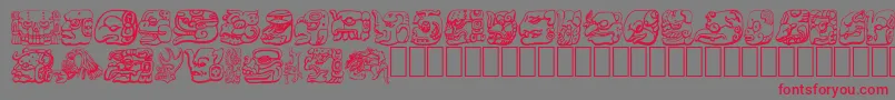 MAYAN Font – Red Fonts on Gray Background