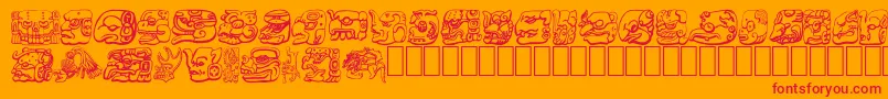 フォントMAYAN – オレンジの背景に赤い文字