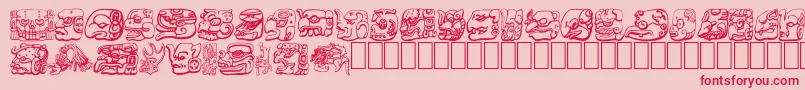 MAYAN Font – Red Fonts on Pink Background