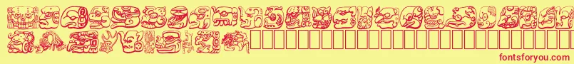 MAYAN-fontti – punaiset fontit keltaisella taustalla
